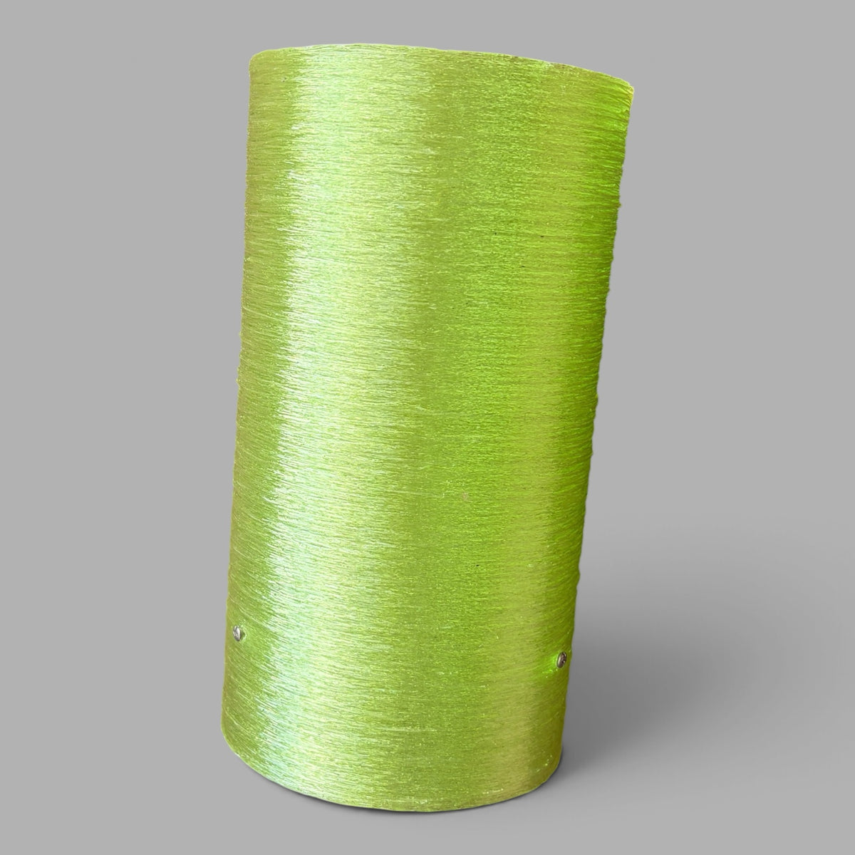 Mid century teak sculptural table lamp with lime green fibreglass shade – view 2