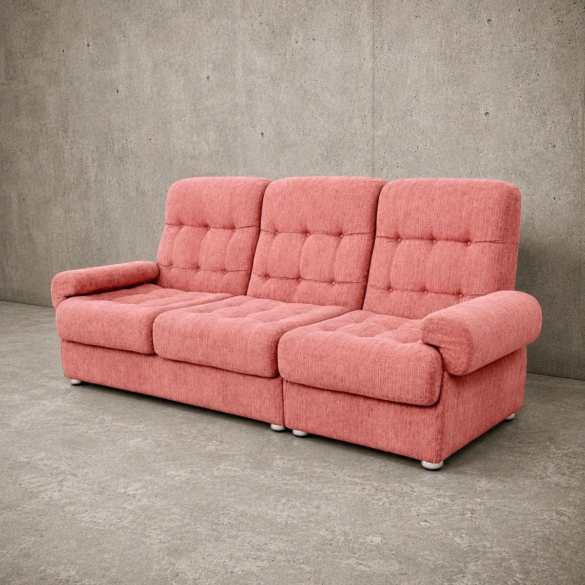 Heal’s Mid Century Dusty Pink Modular Three-Seater Sofa – photo 1