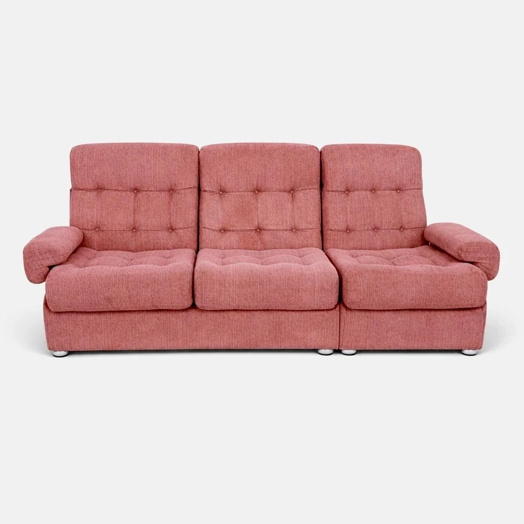 Heal’s Mid Century Dusty Pink Modular Three-Seater Sofa – photo 3