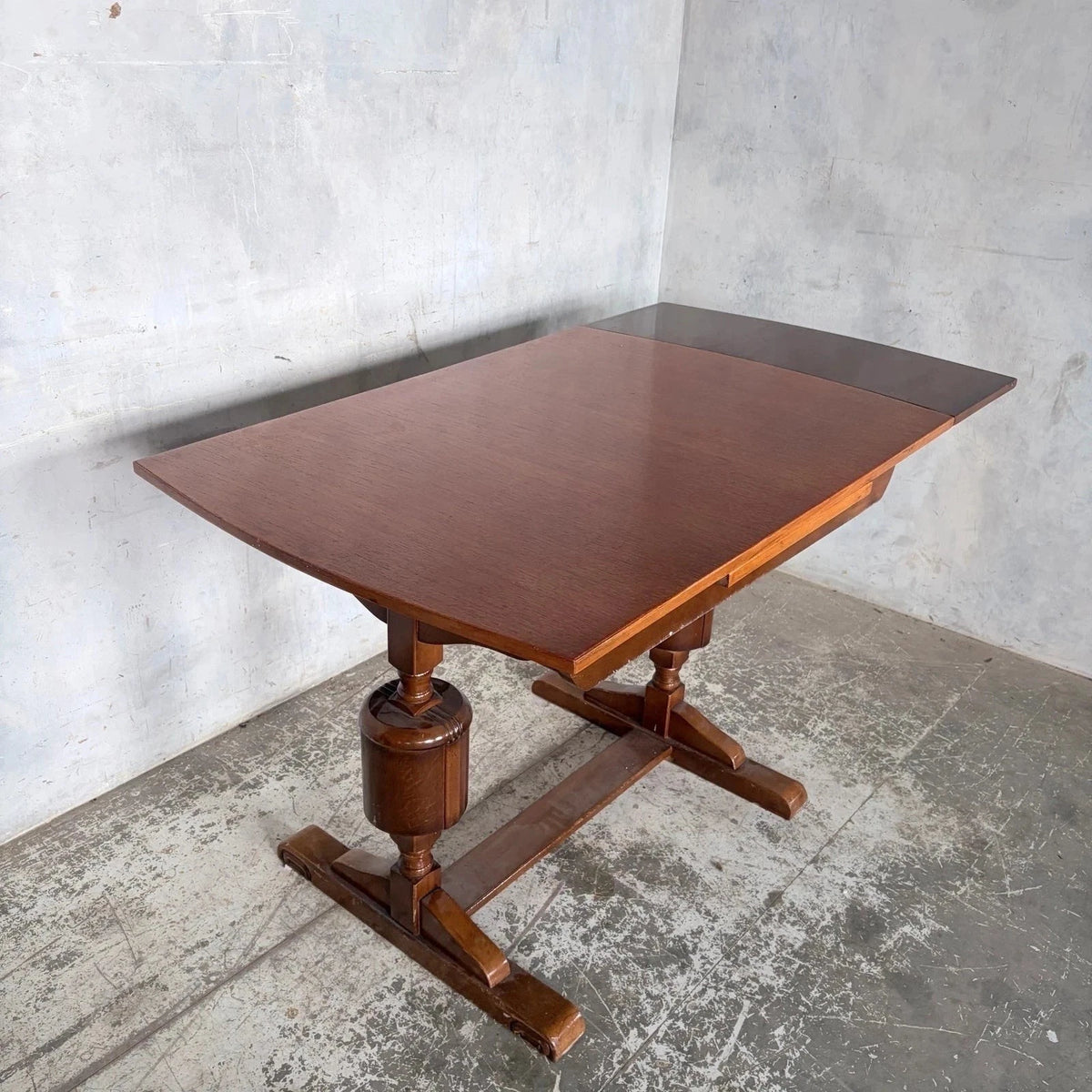 Art Deco Oak Extending Dining Table & Four Chairs – 1930s Dining Set – photo 5