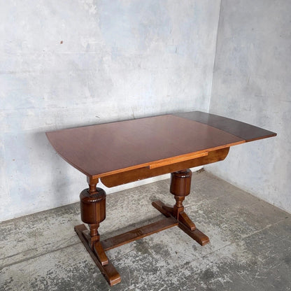 Art Deco Oak Extending Dining Table & Four Chairs – 1930s Dining Set – photo 6