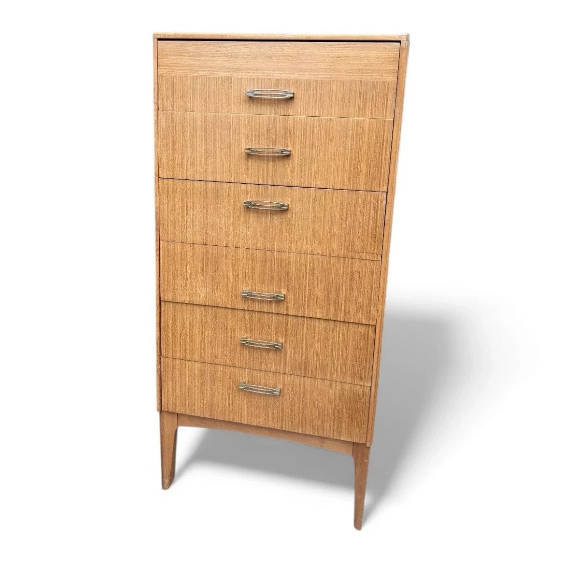 Mid Century Avalon Blonde Teak Tallboy Chest – view 2
