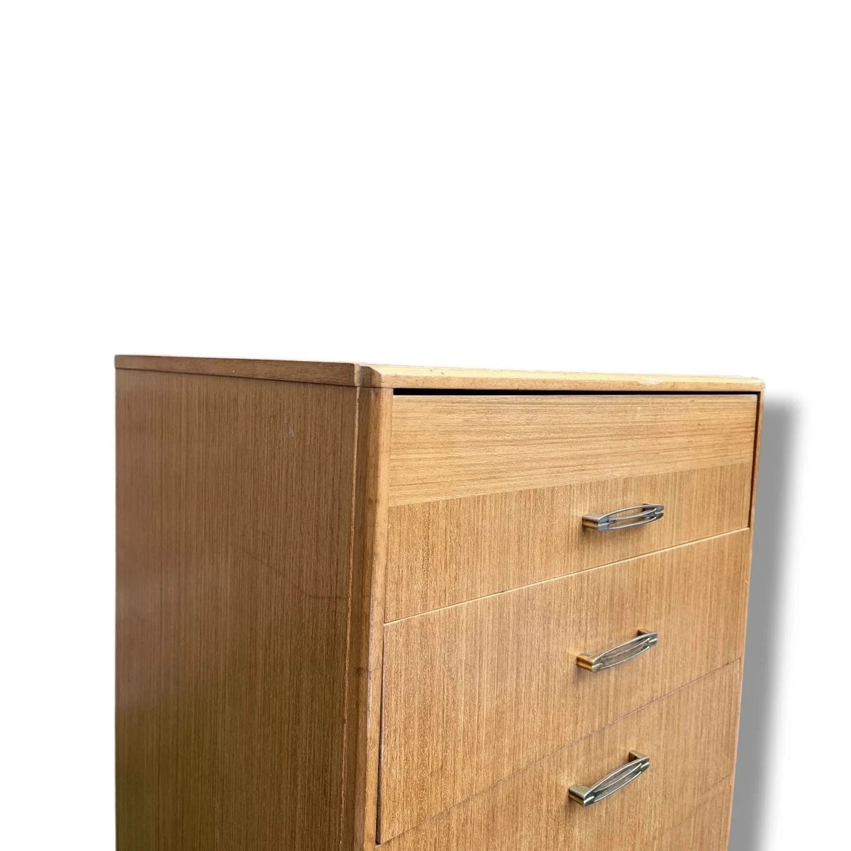 Mid Century Avalon Blonde Teak Tallboy Chest – view 5
