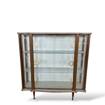 Mid Century Formica Curved Glass Drinks Cabinet – view 3