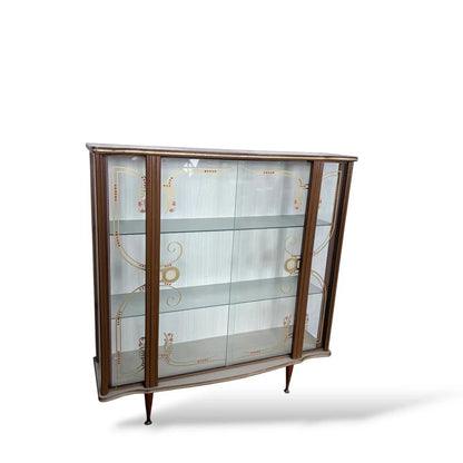 Mid Century Formica Curved Glass Drinks Cabinet – view 4