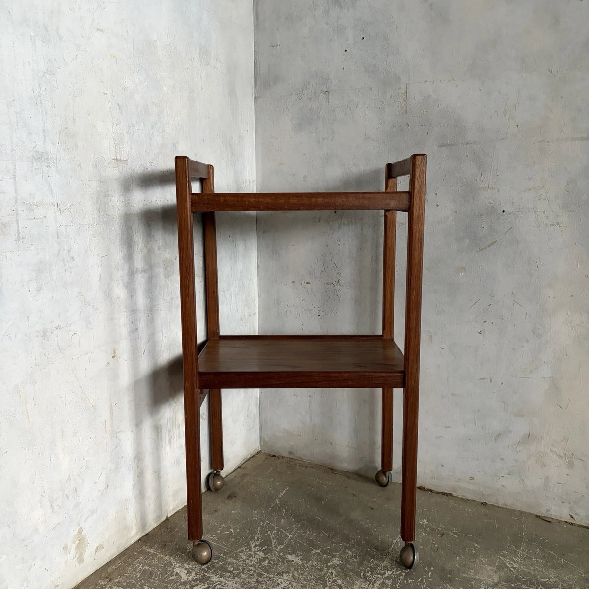 Mid Century Handmade Teak Two-Tier Drinks Trolley – view 2