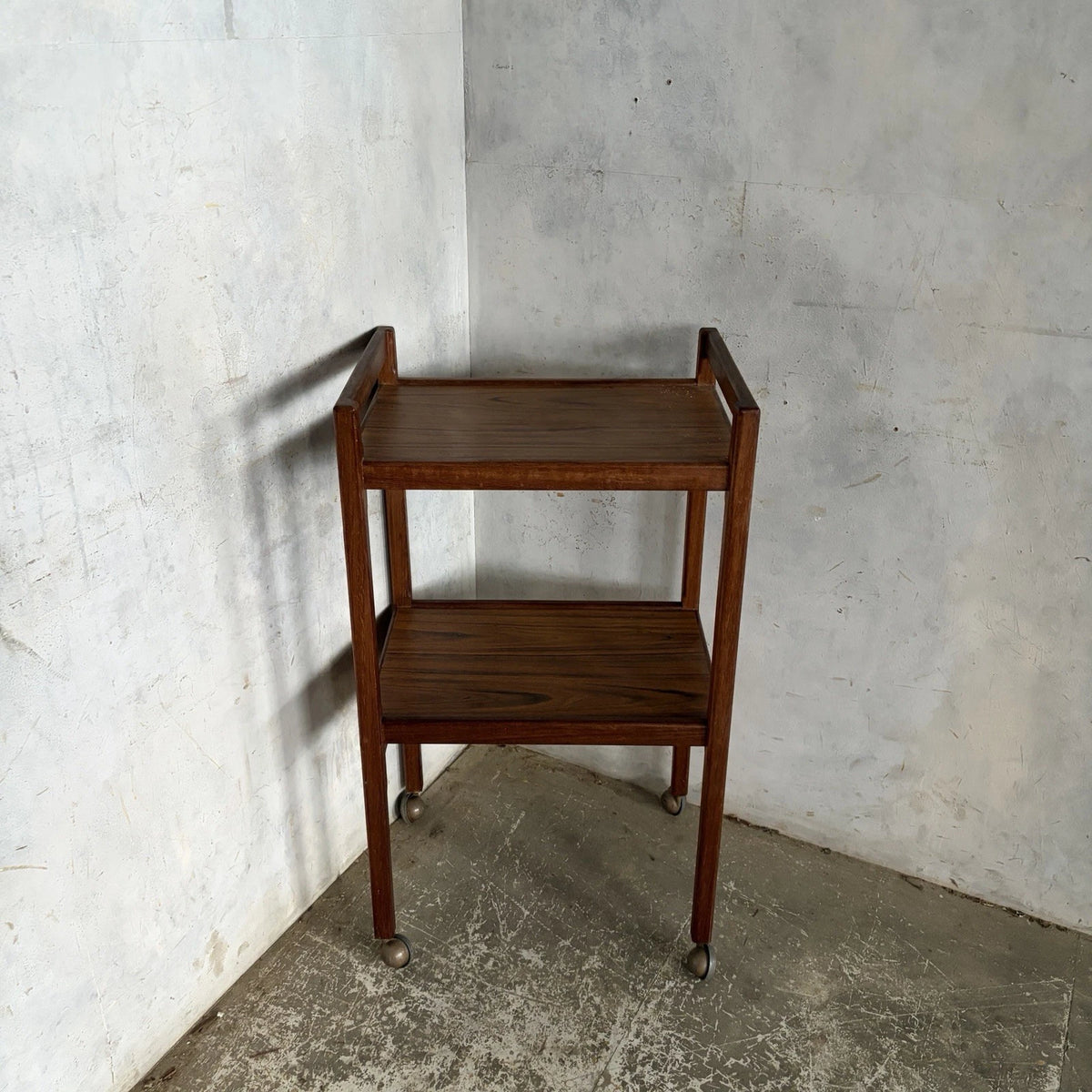 Mid Century Handmade Teak Two-Tier Drinks Trolley – view 3