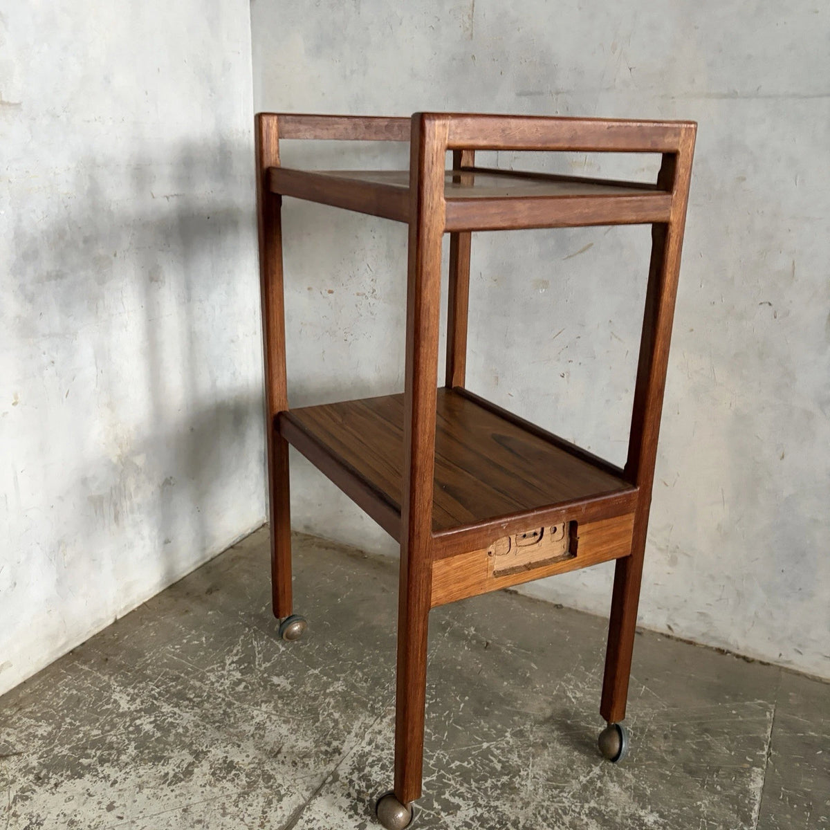 Mid Century Handmade Teak Two-Tier Drinks Trolley – view 6