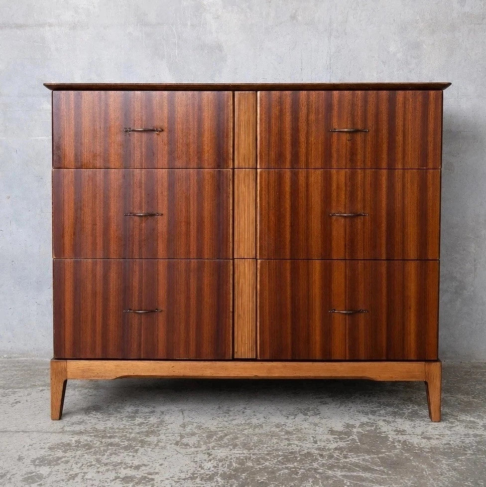 Mid Century Sutcliffe of Todmorden Walnut & Teak Compact Chest of Drawers – vintage furniture photograph 2
