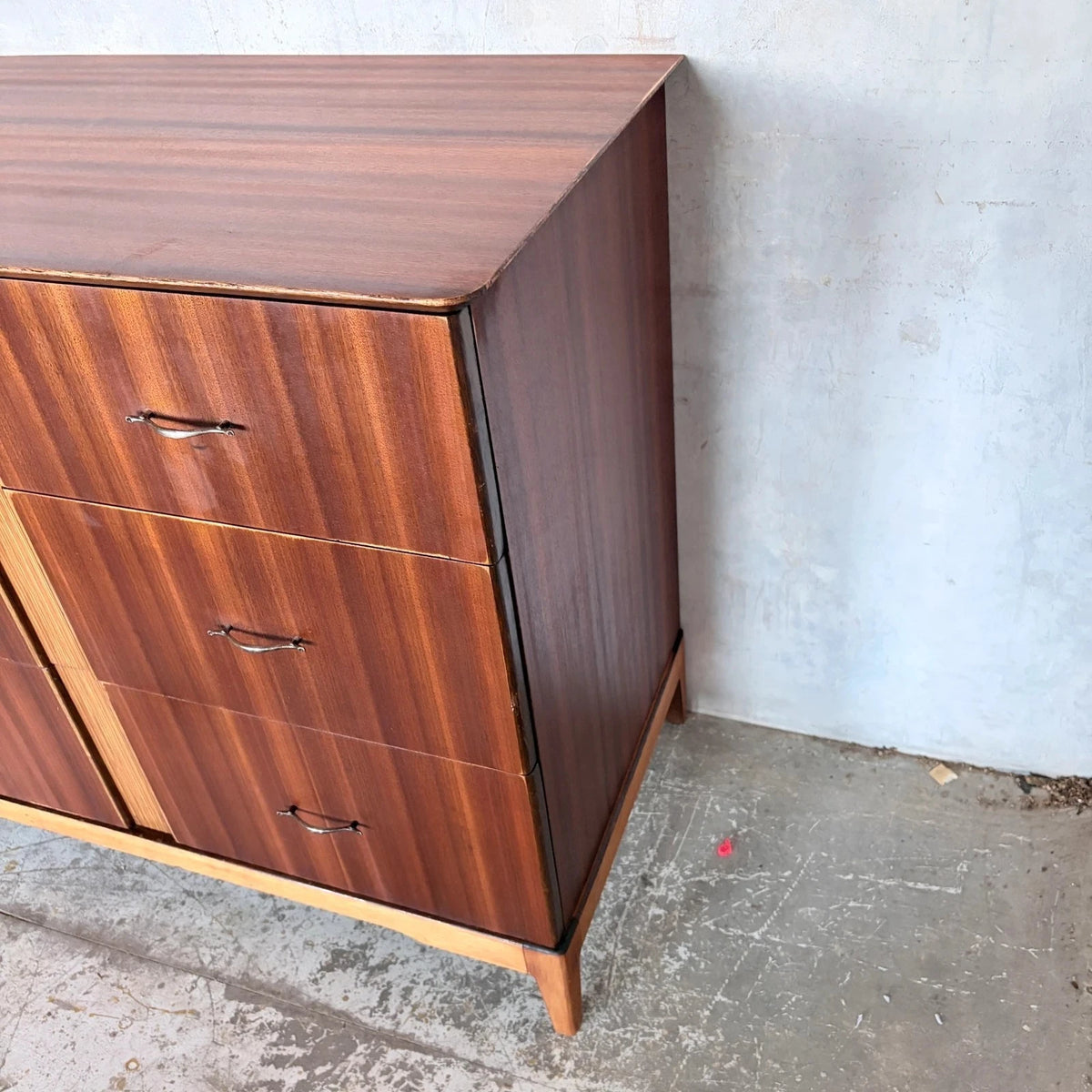 Mid Century Sutcliffe of Todmorden Walnut & Teak Compact Chest of Drawers – vintage furniture photograph 3