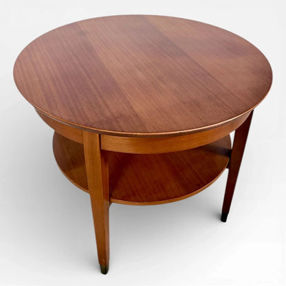 Mid Century Vintage Round Teak Two Tier Coffee Table With Shelving – vintage furniture photograph 5