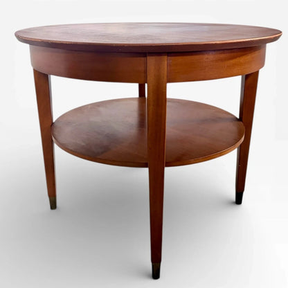 Mid Century Vintage Round Teak Two Tier Coffee Table With Shelving – vintage furniture photograph 6