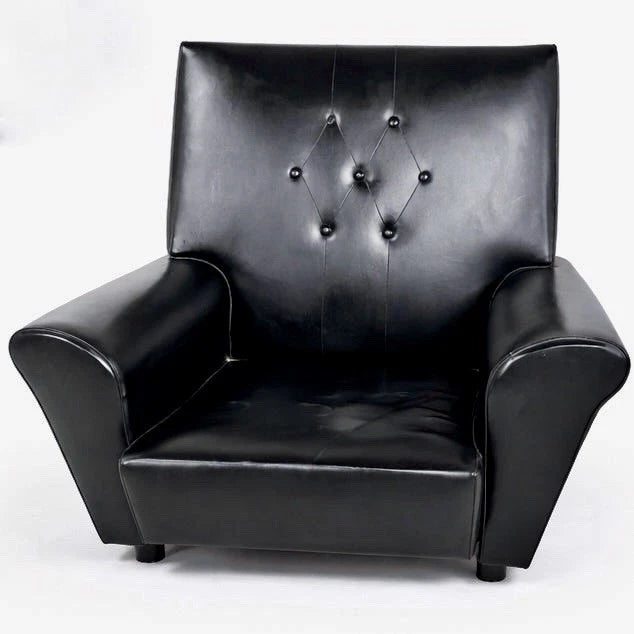 Mid Century Black Leatherette Club Lounge Armchair, 1960s – view 2