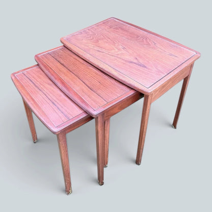 Richard Hornby Mid Century Teak & Glass Nest of Three Tables – view 4