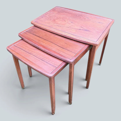 Richard Hornby Mid Century Teak & Glass Nest of Three Tables – view 6