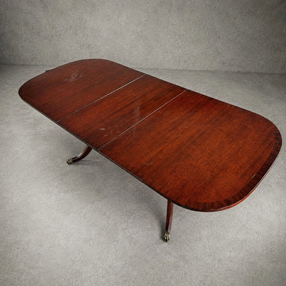 Mid Century McIntosh Twin Pedestal Extending Mahogany Dining Table – view 2