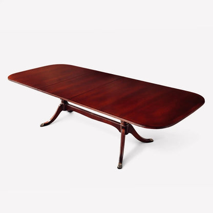 Mid Century McIntosh Twin Pedestal Extending Mahogany Dining Table – view 3