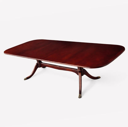 Mid Century McIntosh Twin Pedestal Extending Mahogany Dining Table – view 4