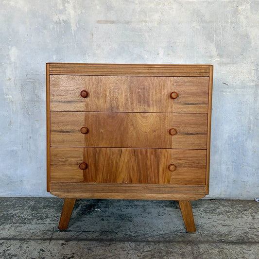 Mid Century Walnut & Oak Compact Chest of Drawers - view 1