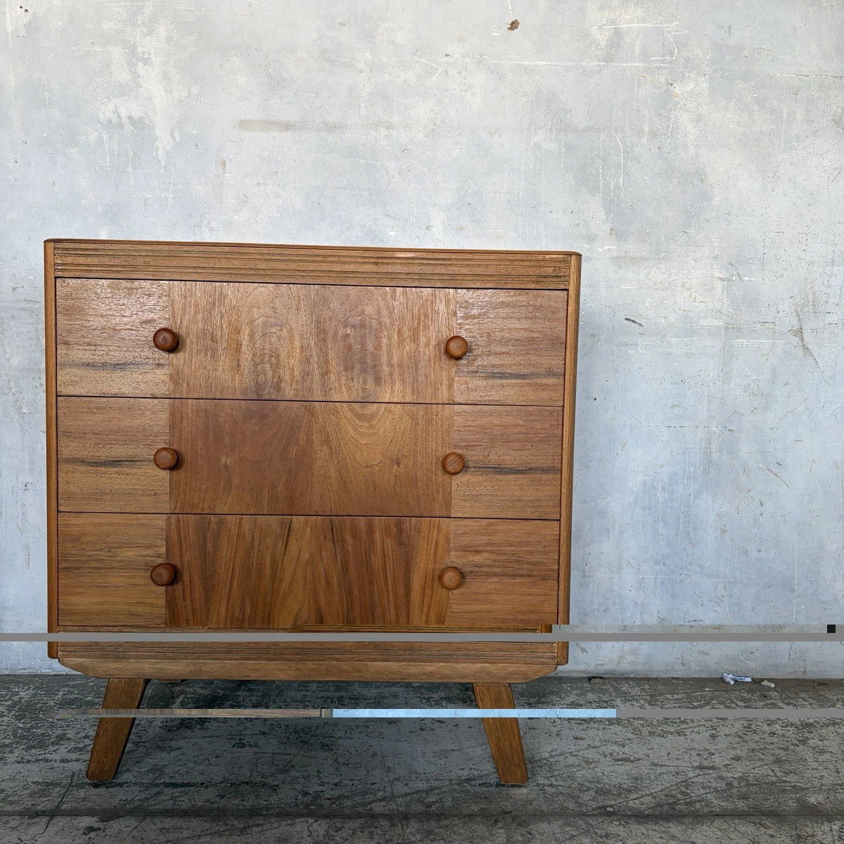 Mid Century Walnut & Oak Compact Chest of Drawers - view 3