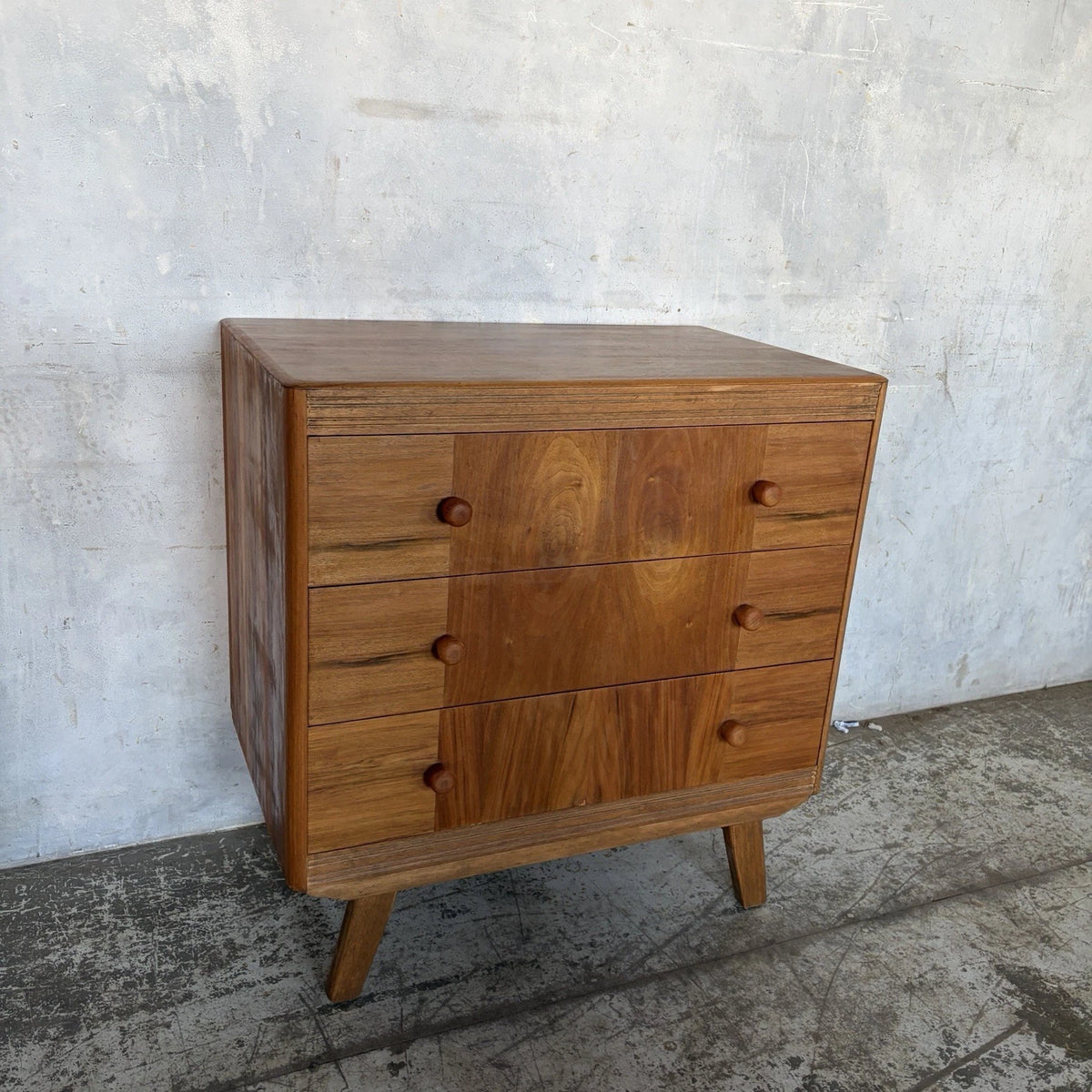 Mid Century Walnut & Oak Compact Chest of Drawers - view 4