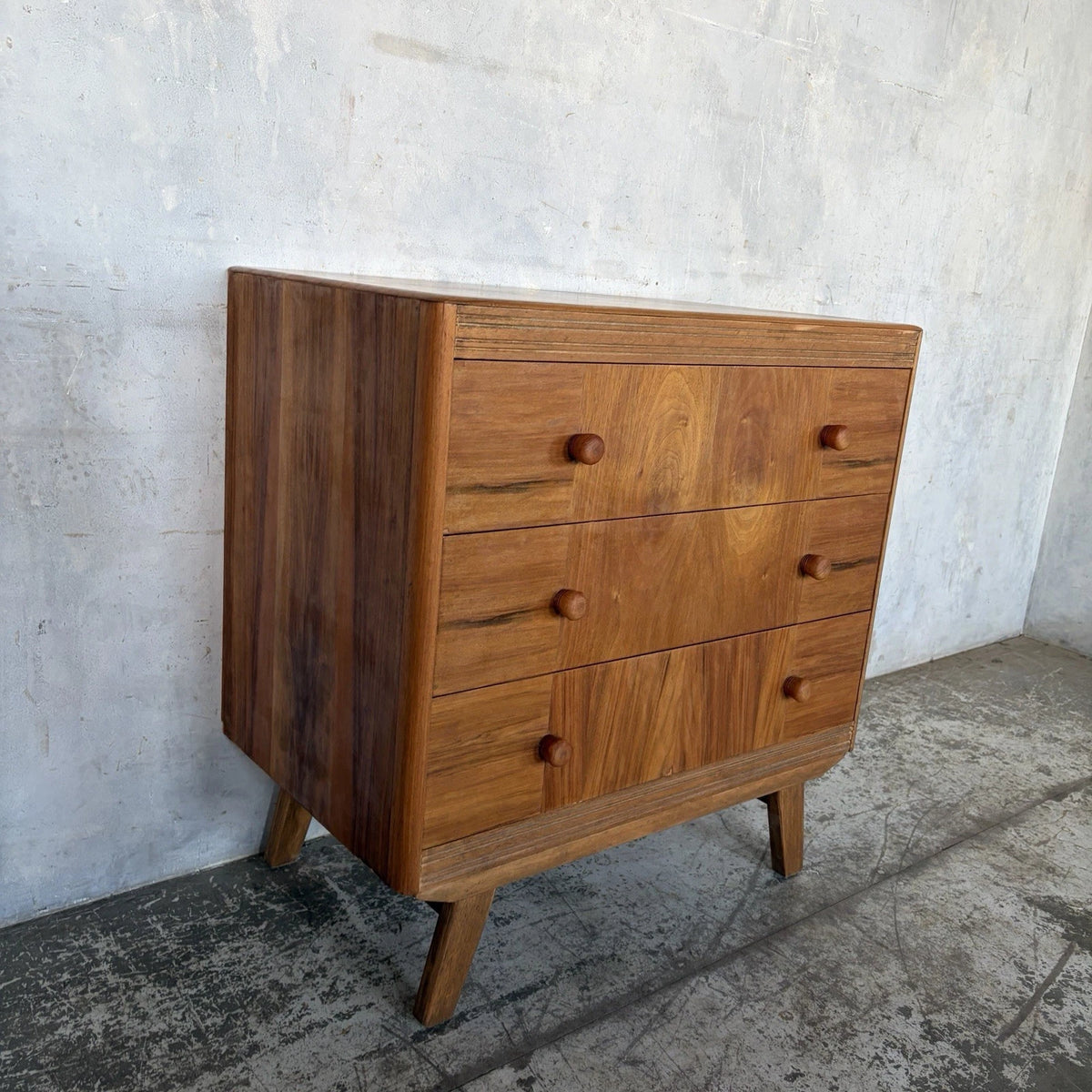 Mid Century Walnut & Oak Compact Chest of Drawers - view 5