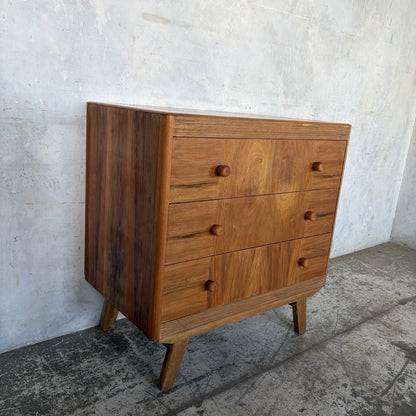 Mid Century Walnut & Oak Compact Chest of Drawers - view 5