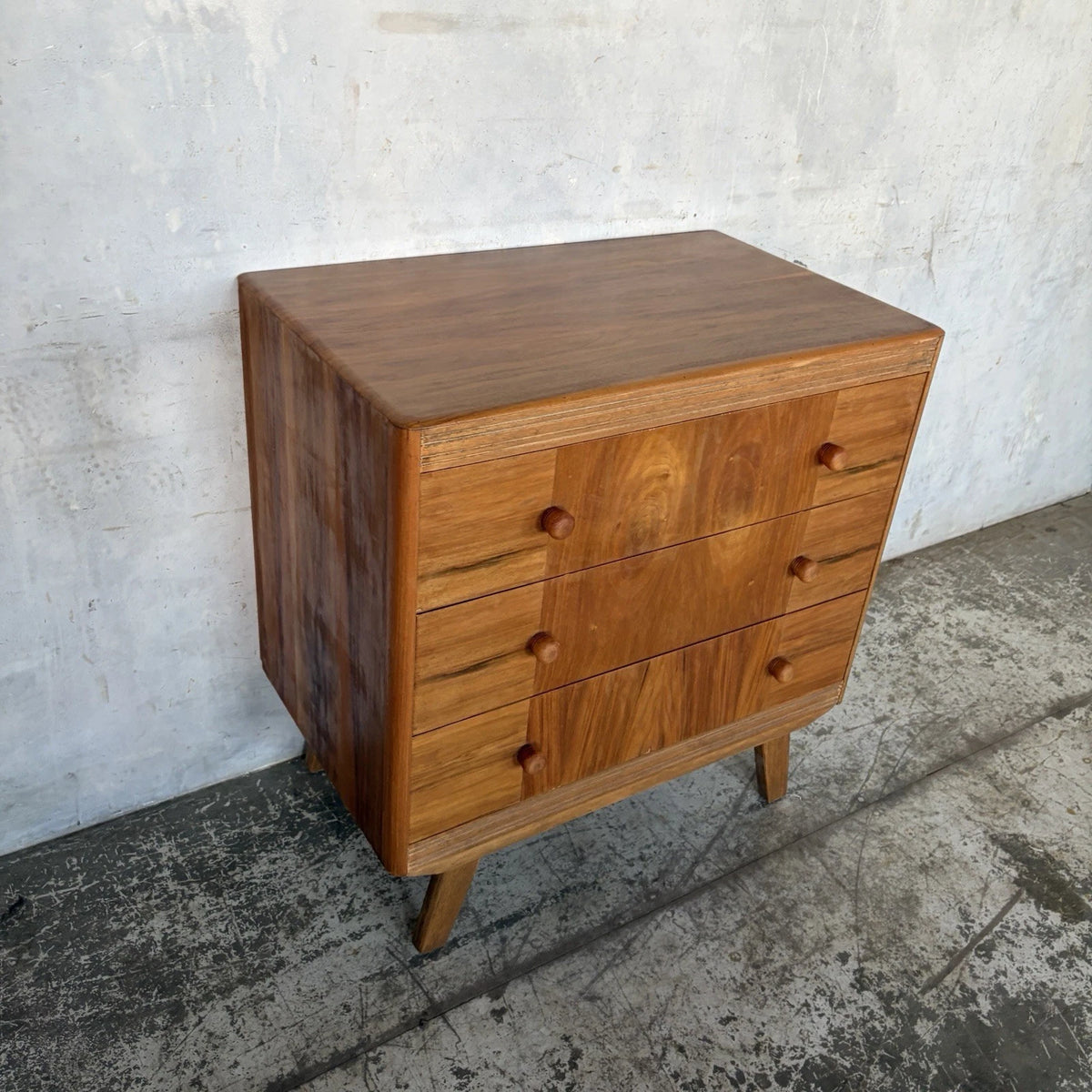 Mid Century Walnut & Oak Compact Chest of Drawers - view 6