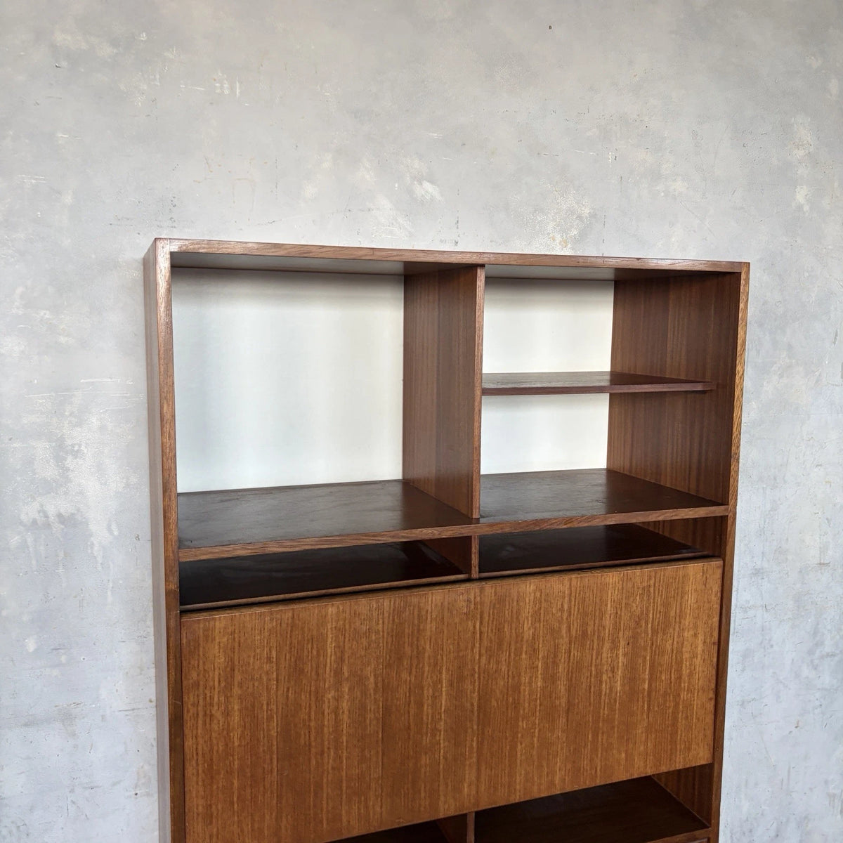 A Younger Mid Century Teak Bureau Bookcase & Writing Desk - view 6