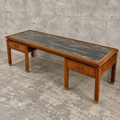 Rare 1950s G Plan E. Gomme Granite-Top Teak Coffee Table - view 1