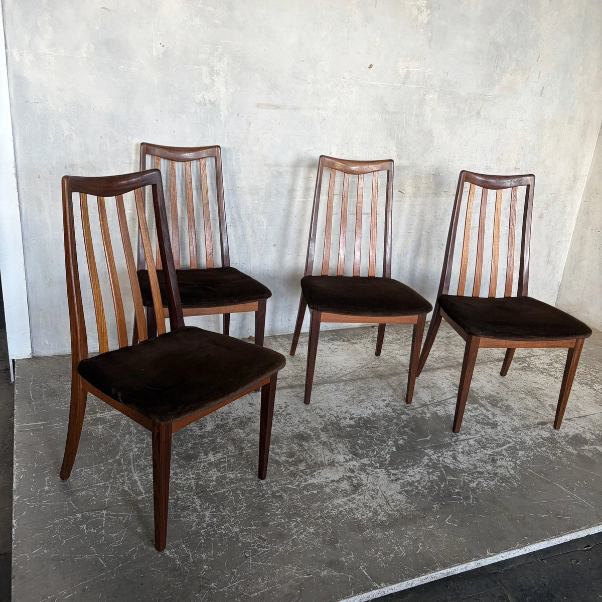 Set of 4 G Plan Teak High Back Dining Chairs by Leslie Dandy - view 1