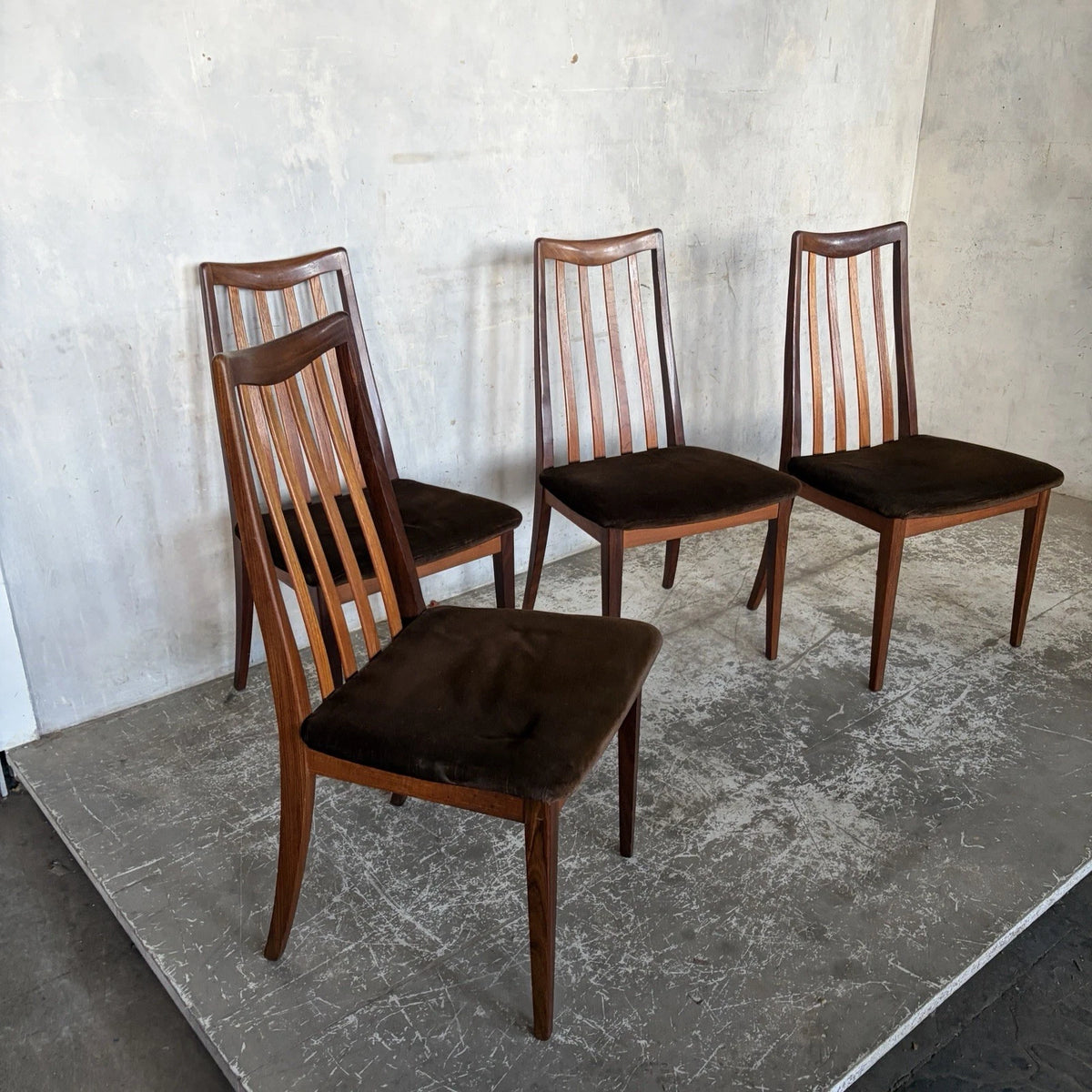 Set of 4 G Plan Teak High Back Dining Chairs by Leslie Dandy - view 3