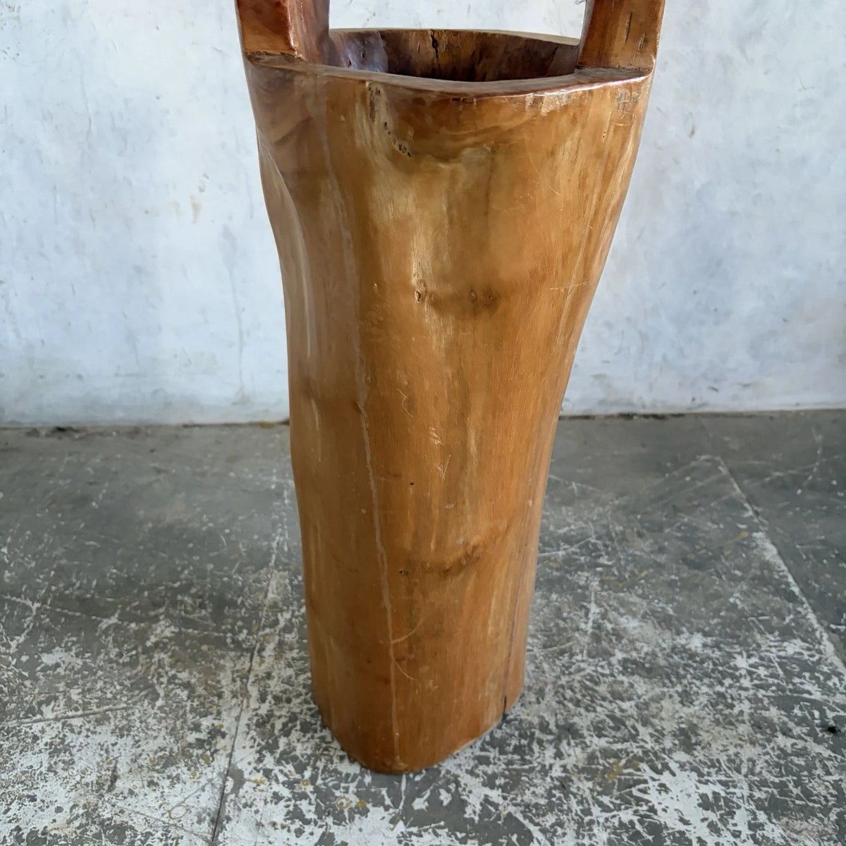 1950s Live Edge Solid Wood Umbrella & Walking Stick Stand - view 4