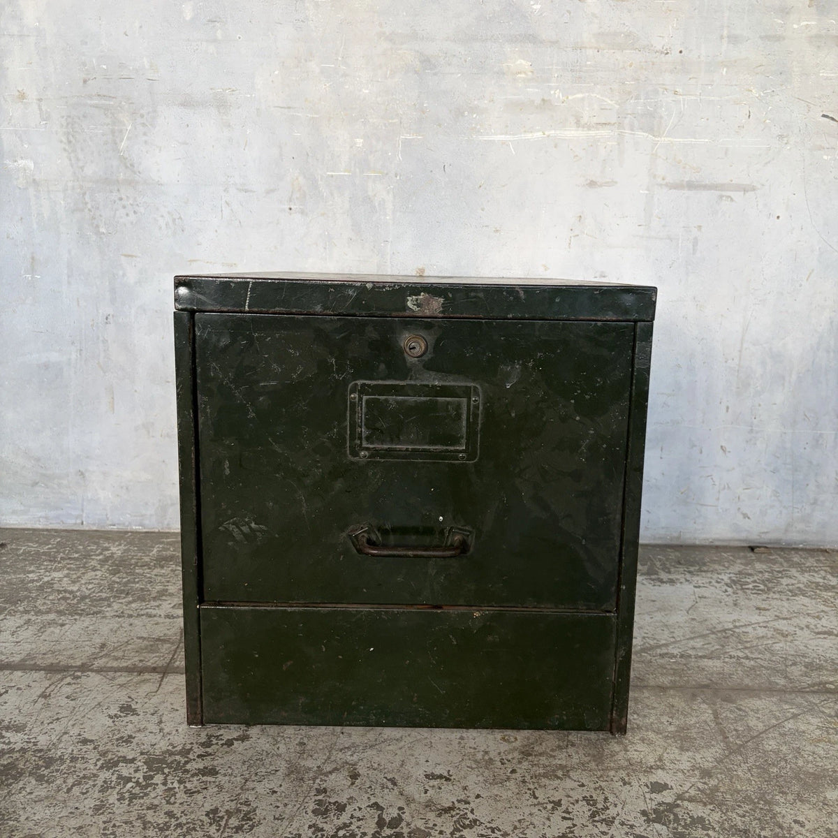 Vintage Industrial Green Metal Filing Cabinet & Bedside Cabinet - view 3