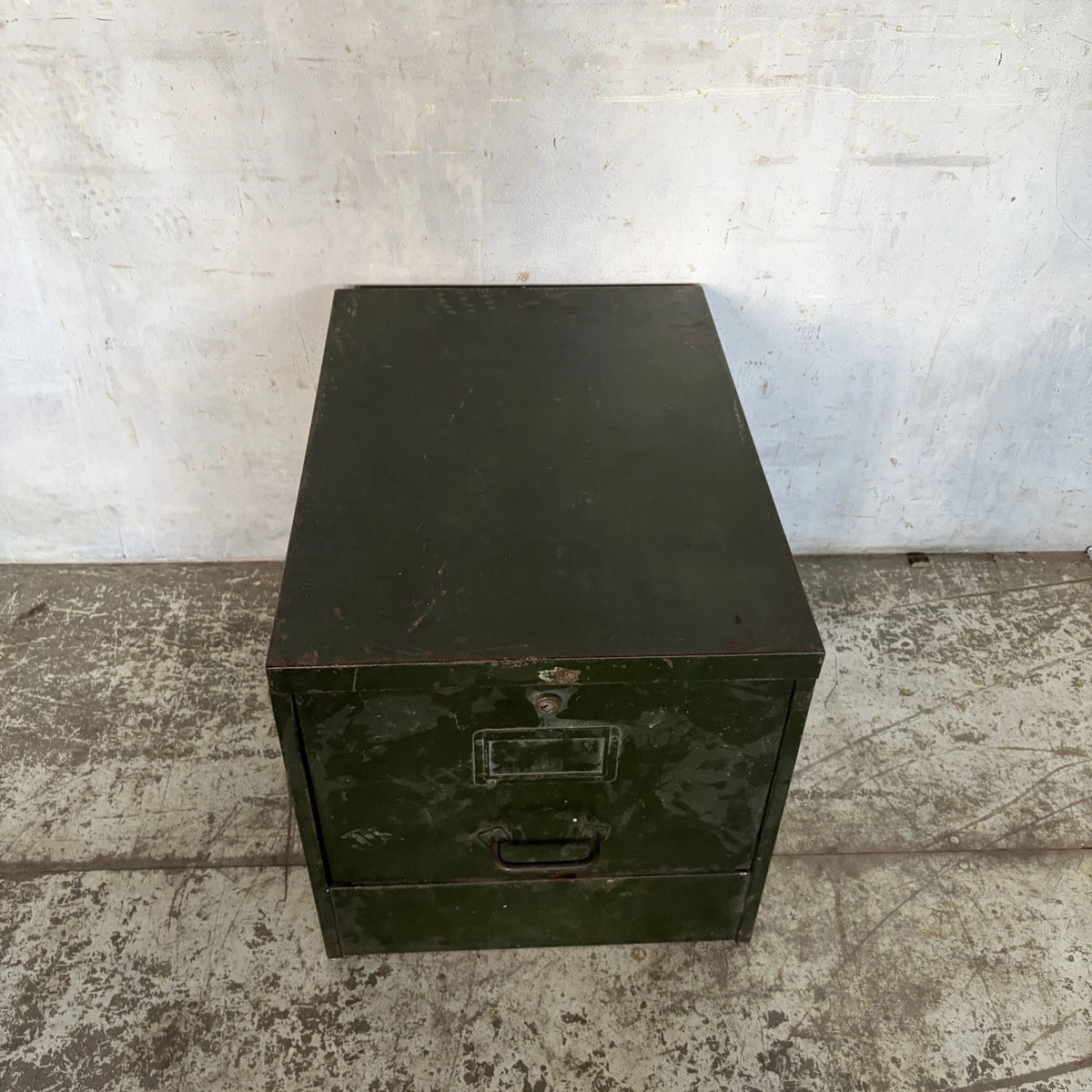 Vintage Industrial Green Metal Filing Cabinet & Bedside Cabinet - view 4