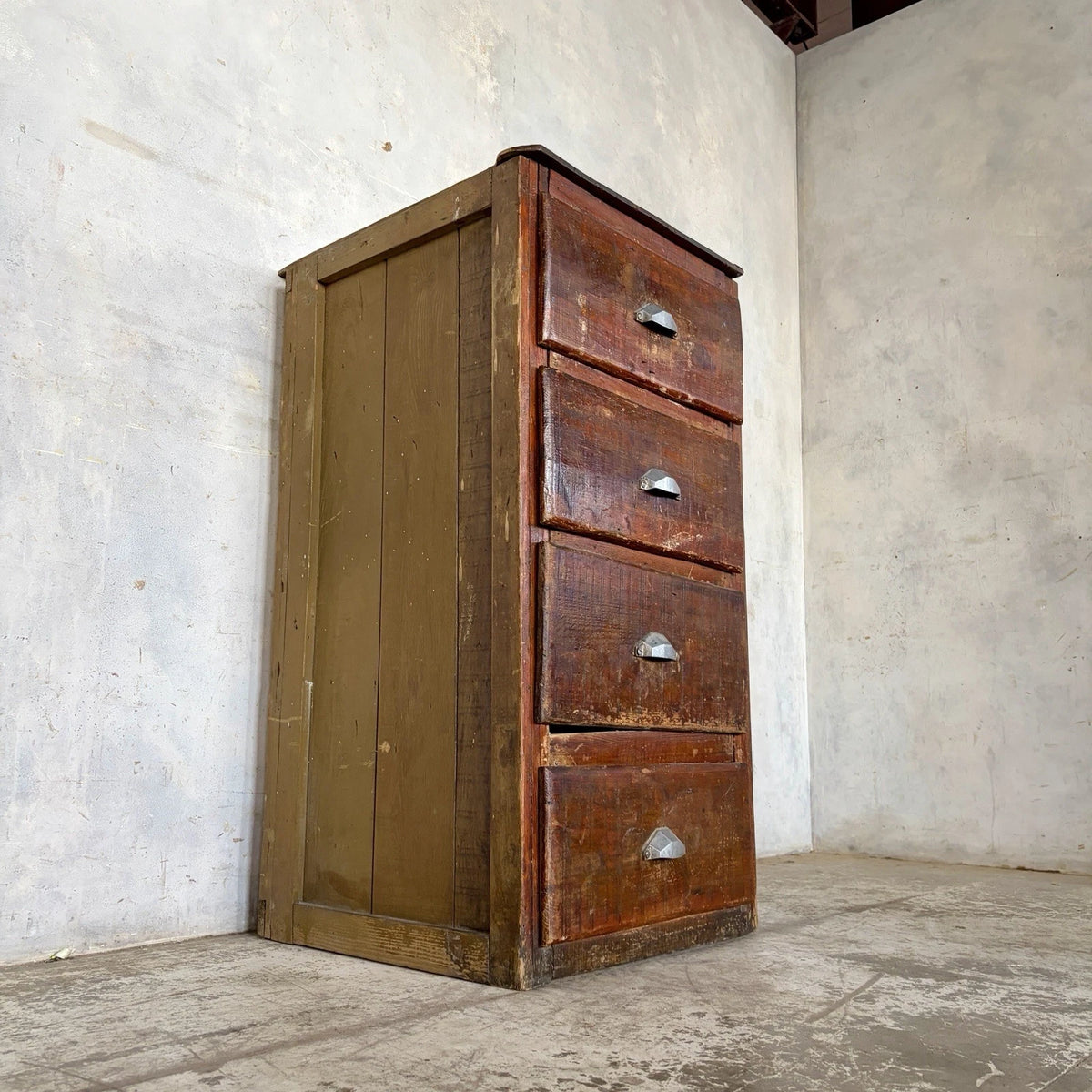 Vintage French Industrial Tallboy Chest of Drawers – view 1