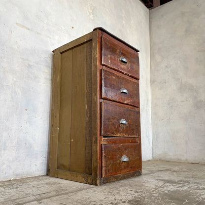 Vintage French Industrial Tallboy Chest of Drawers – view 1