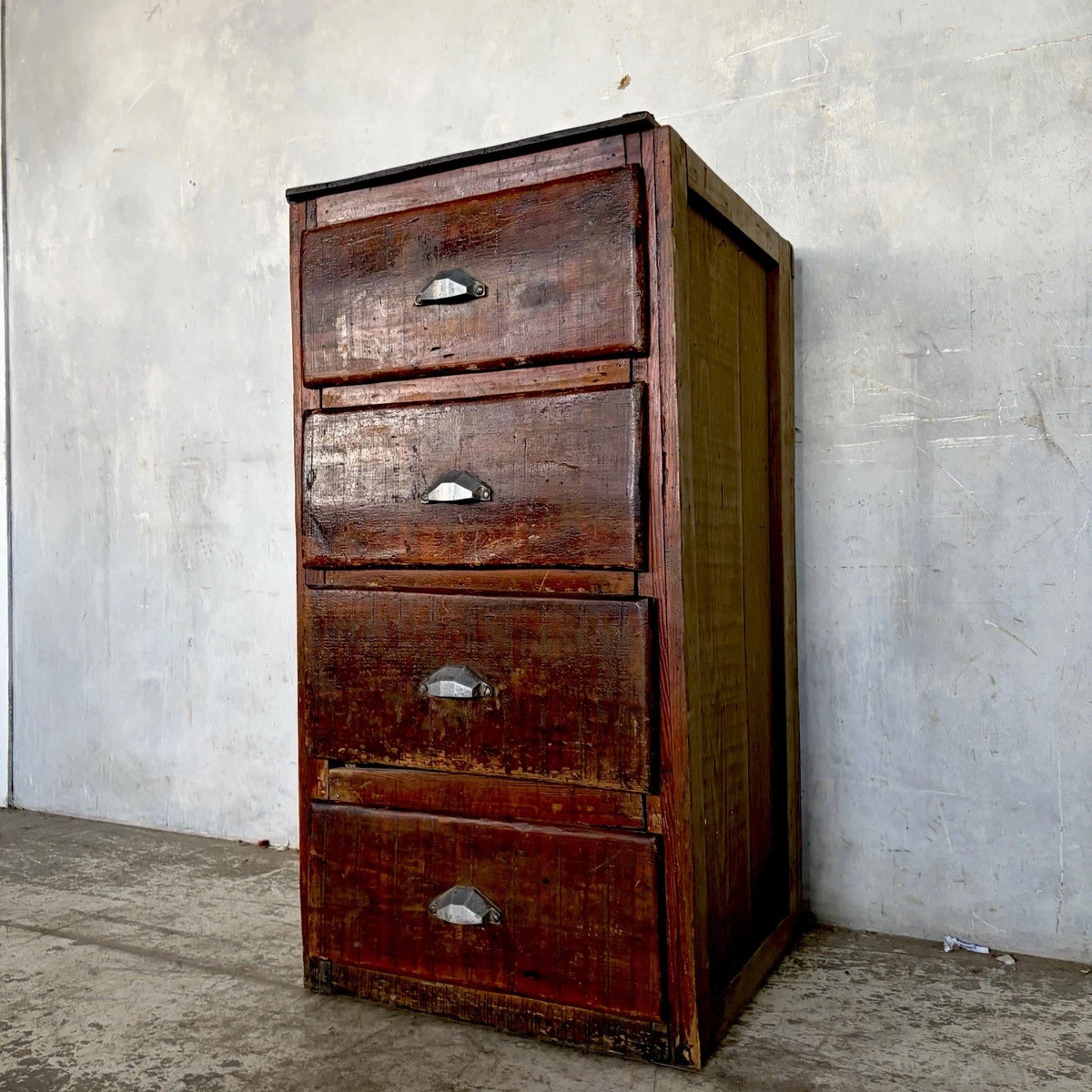 Vintage French Industrial Tallboy Chest of Drawers – view 2