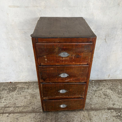 Vintage French Industrial Tallboy Chest of Drawers – view 3
