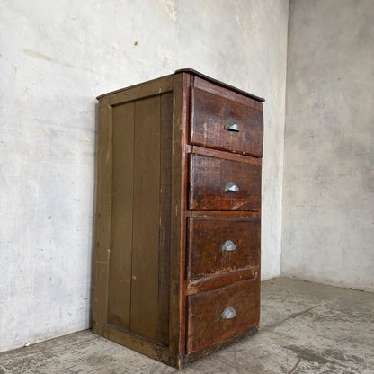 Vintage French Industrial Tallboy Chest of Drawers – view 6