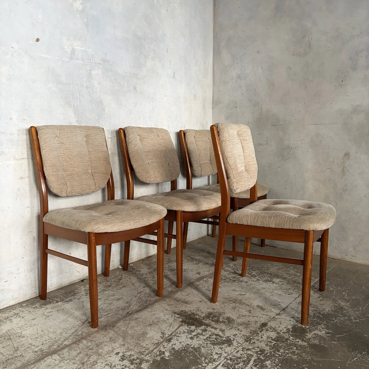 Set of Four Nathan Teak Upholstered Dining Chairs – view 1