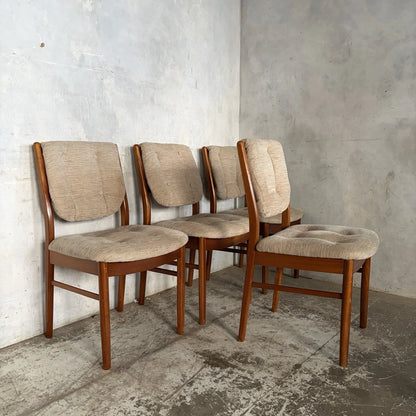 Set of Four Nathan Teak Upholstered Dining Chairs – view 1