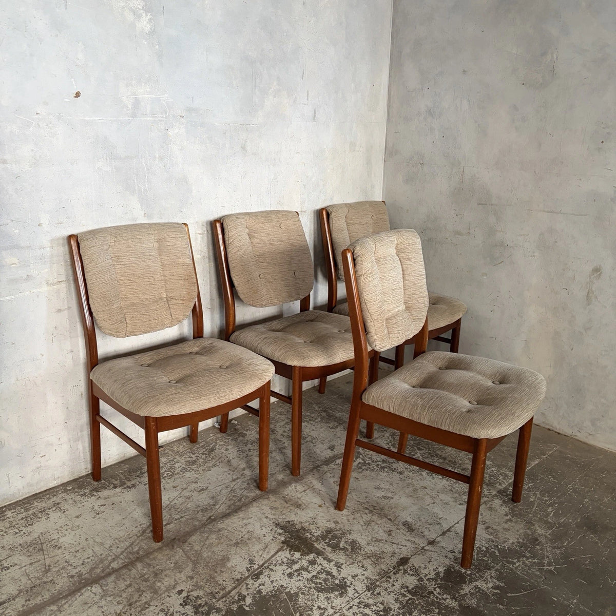 Set of Four Nathan Teak Upholstered Dining Chairs – view 2