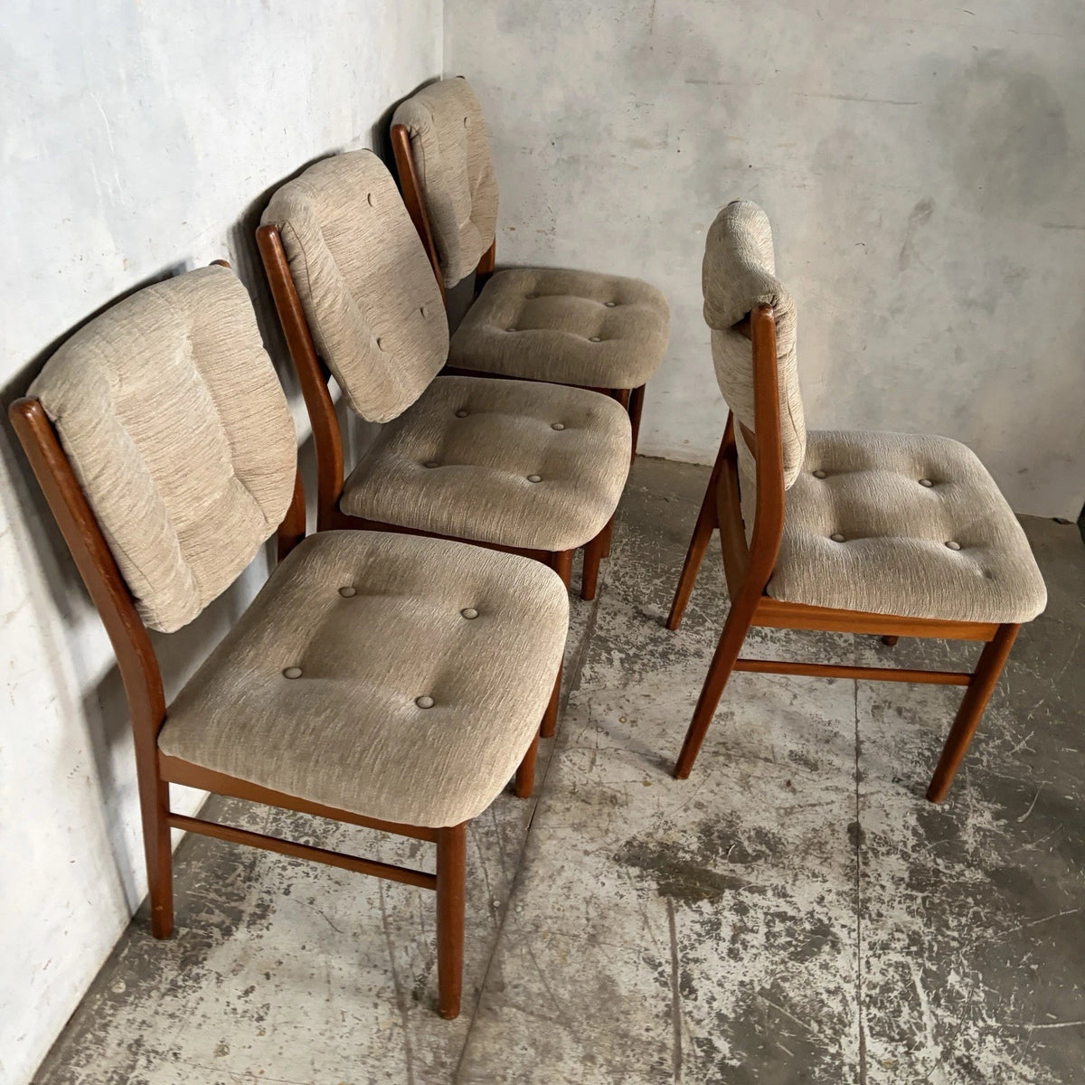 Set of Four Nathan Teak Upholstered Dining Chairs – view 6
