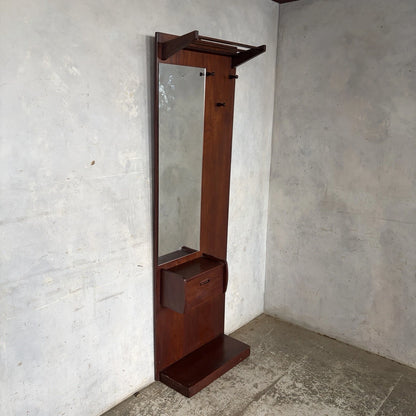Mid Century Teak Gentleman’s Hall Stand with Mirror – view 2