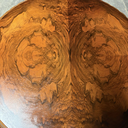 Art Deco Burr Walnut Round Pie Crust Coffee Table – view 6