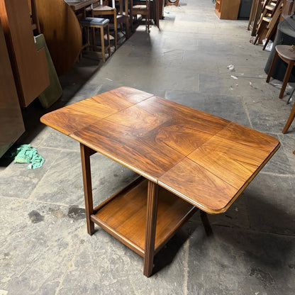 Mid Century 1960s Burr Walnut & Oak Drop Leaf Coffee Table – view 2