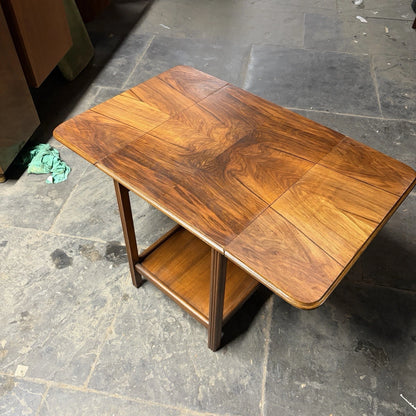 Mid Century 1960s Burr Walnut & Oak Drop Leaf Coffee Table – view 3
