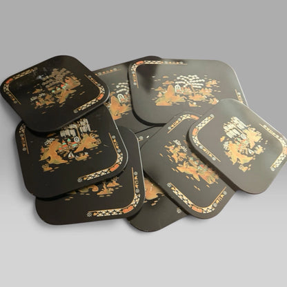 Vintage Chinoiserie lacquered placemat set – view 5