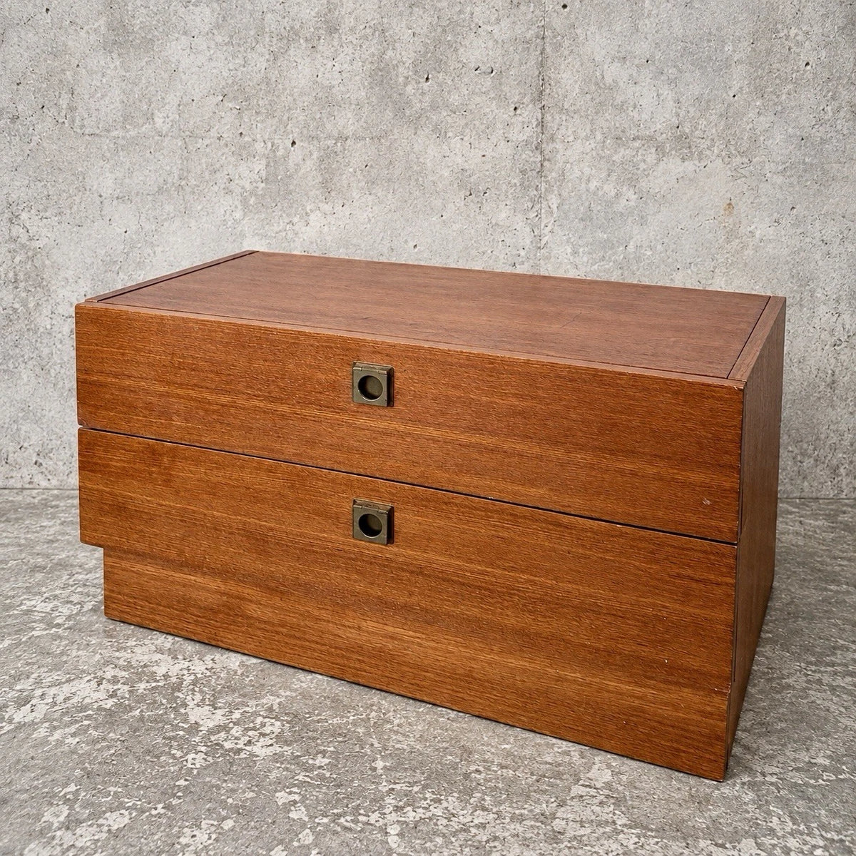 Mid-century G Plan teak low two-drawer chest – view 2